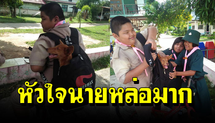 นักเรียนใส่หมาน้อยในกระเป๋า หวังเอาไปเลี้ยงที่บ้านหลังโรงเรียนมีนโยบายกำจัดสุนัข